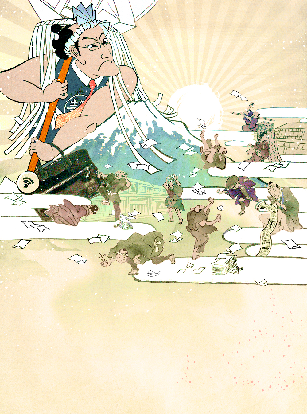 新聞広告イラスト｜神子柴洸太